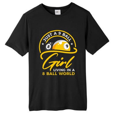 9 Ball Girl Living In 8 Ball World Pool Snooker Billiards Tall Fusion ChromaSoft Performance T-Shirt