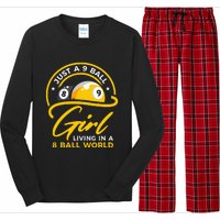 9 Ball Girl Living In 8 Ball World Pool Snooker Billiards Long Sleeve Pajama Set