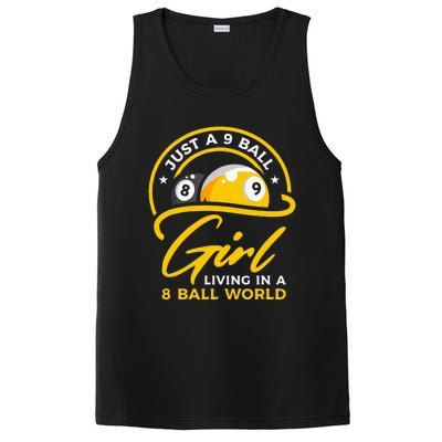 9 Ball Girl Living In 8 Ball World Pool Snooker Billiards PosiCharge Competitor Tank