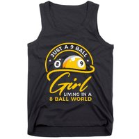 9 Ball Girl Living In 8 Ball World Pool Snooker Billiards Tank Top