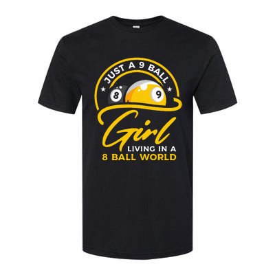 9 Ball Girl Living In 8 Ball World Pool Snooker Billiards Softstyle® CVC T-Shirt