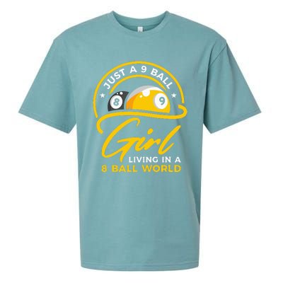 9 Ball Girl Living In 8 Ball World Pool Snooker Billiards Sueded Cloud Jersey T-Shirt