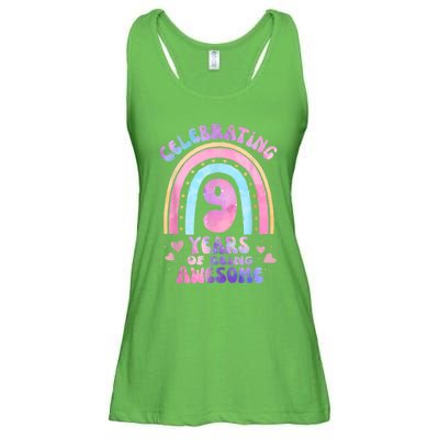 9th Birthday Girl Tie Dye 9 Years Of Being Awesome Bday Ladies Essential Flowy Tank