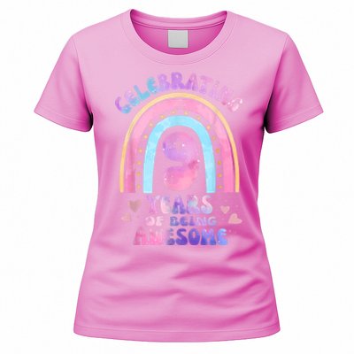 9th Birthday Girl Tie Dye 9 Years Of Being Awesome Bday Women's T-Shirt