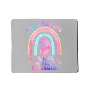 9th Birthday Girl Tie Dye 9 Years Of Being Awesome Bday Mousepad