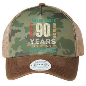 90th Birthday Hours Days Months 90 Years Old Bday Legacy Tie Dye Trucker Hat