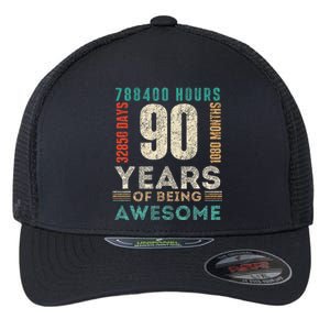 90th Birthday Hours Days Months 90 Years Old Bday Flexfit Unipanel Trucker Cap