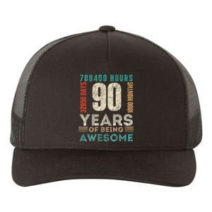 90th Birthday Hours Days Months 90 Years Old Bday Yupoong Adult 5-Panel Trucker Hat