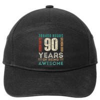 90th Birthday Hours Days Months 90 Years Old Bday 7-Panel Snapback Hat