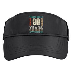 90th Birthday Hours Days Months 90 Years Old Bday Adult Drive Performance Visor