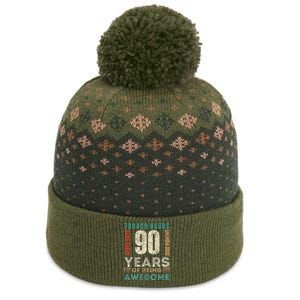 90th Birthday Hours Days Months 90 Years Old Bday The Baniff Cuffed Pom Beanie