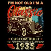90th Birthday Im Not Old Im A Classic 1935 Custom Built Impact Tech Backpack