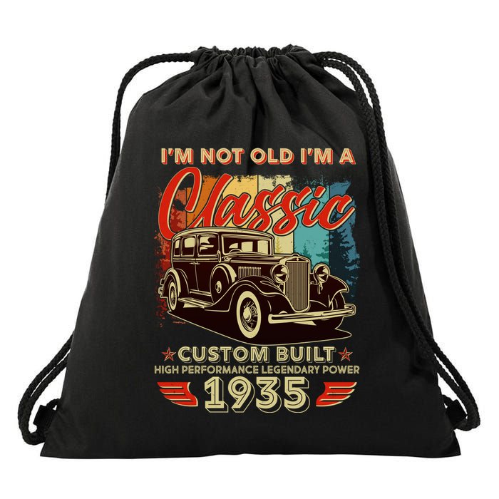 90th Birthday Im Not Old Im A Classic 1935 Custom Built Drawstring Bag
