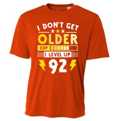 92nd Birthday I Dont Get Older I Level Up 92 Years Cool Gift Cooling Performance Crew T-Shirt