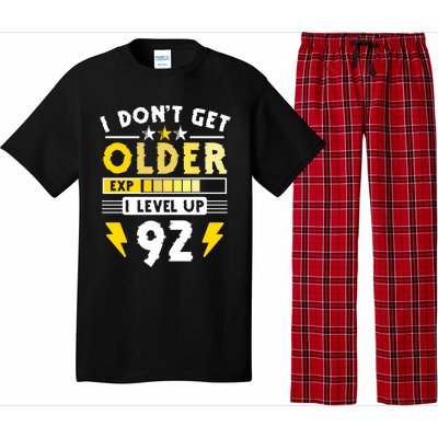 92nd Birthday I Dont Get Older I Level Up 92 Years Cool Gift Pajama Set