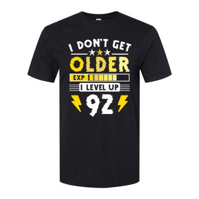 92nd Birthday I Dont Get Older I Level Up 92 Years Cool Gift Softstyle CVC T-Shirt