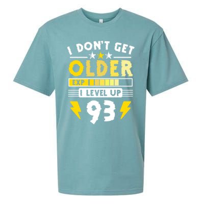 93rd Birthday I Dont Get Older I Level Up 93 Years Great Gift Sueded Cloud Jersey T-Shirt