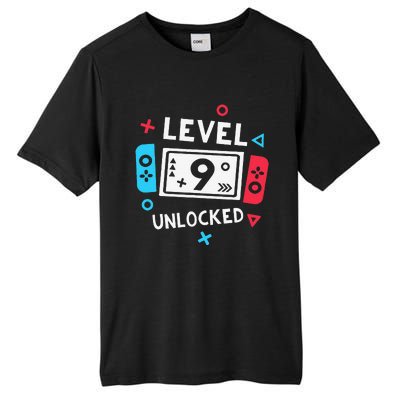 9th Birthday Level 9 Unlocked Video Game Party Tall Fusion ChromaSoft Performance T-Shirt