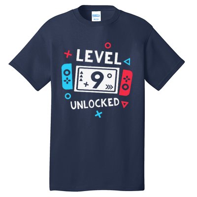 9th Birthday Level 9 Unlocked Video Game Party Tall T-Shirt