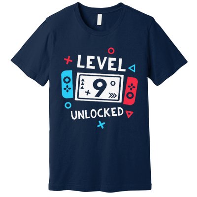 9th Birthday Level 9 Unlocked Video Game Party Premium T-Shirt