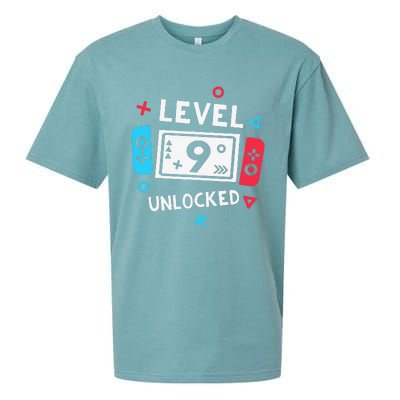 9th Birthday Level 9 Unlocked Video Game Party Sueded Cloud Jersey T-Shirt