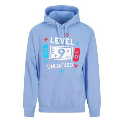 9th Birthday Level 9 Unlocked Video Game Party Unisex Surf Hoodie