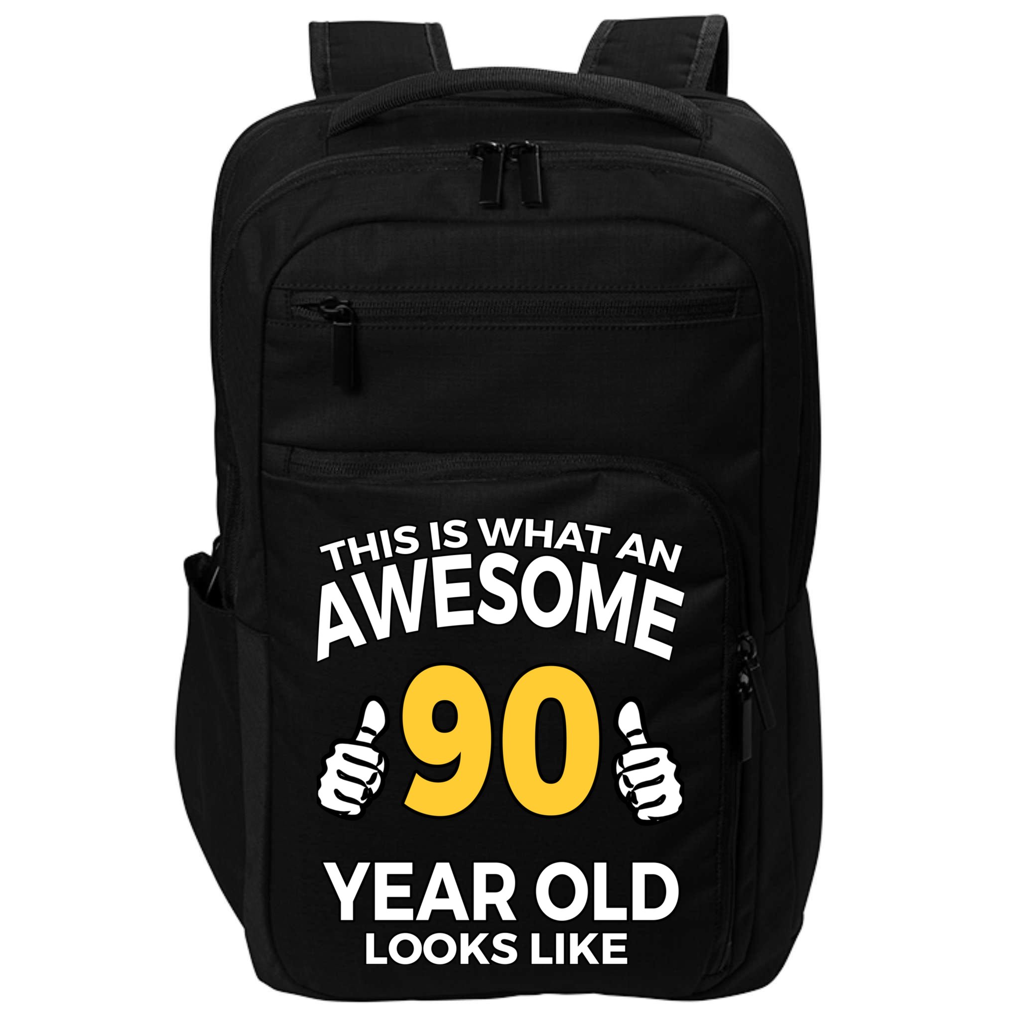 90th Birthday Long Sleeve  Funny 90 Years Old Gifts Impact Tech Backpack