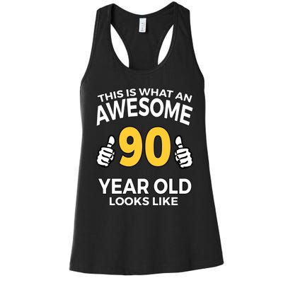 90th Birthday Long Sleeve  Funny 90 Years Old Gifts Women's Racerback Tank