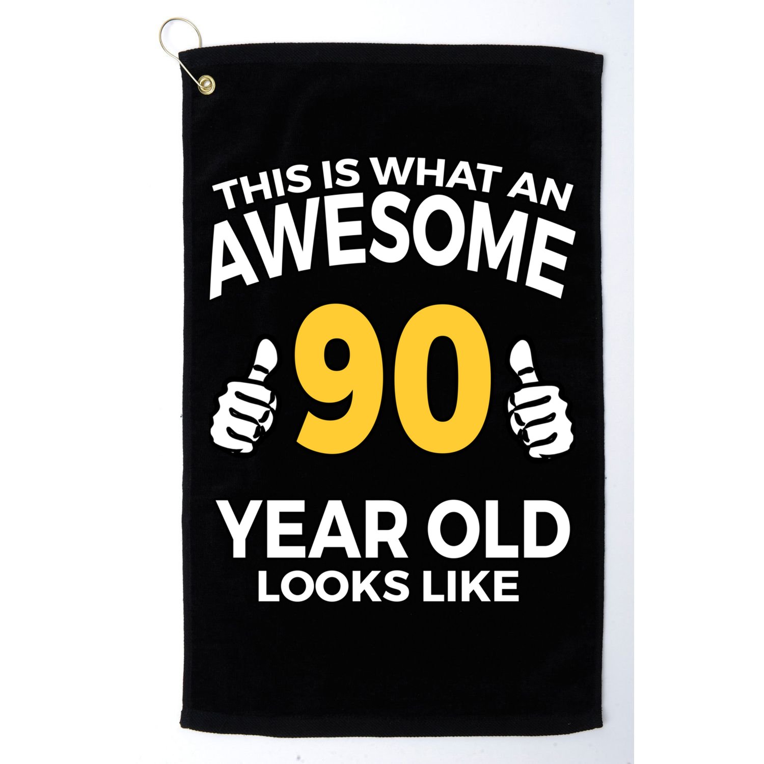 90th Birthday Long Sleeve  Funny 90 Years Old Gifts Golf Towel