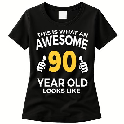 90th Birthday Long Sleeve  Funny 90 Years Old Gifts Womens T-Shirt