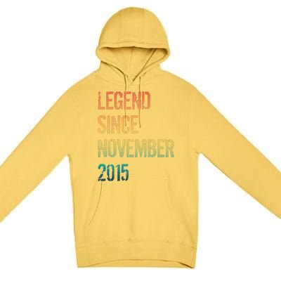 9th Birthday Legend Born November 2015 Premium Pullover Hoodie