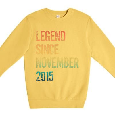 9th Birthday Legend Born November 2015 Premium Crewneck Sweatshirt