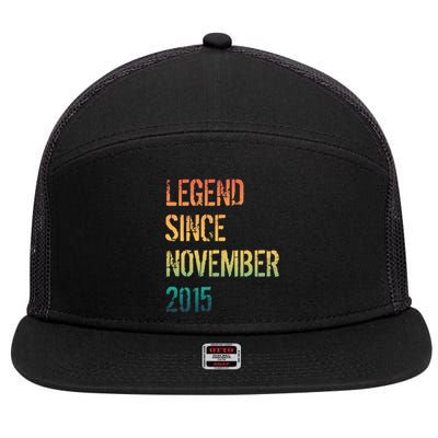 9th Birthday Legend Born November 2015 7 Panel Mesh Trucker Snapback Hat