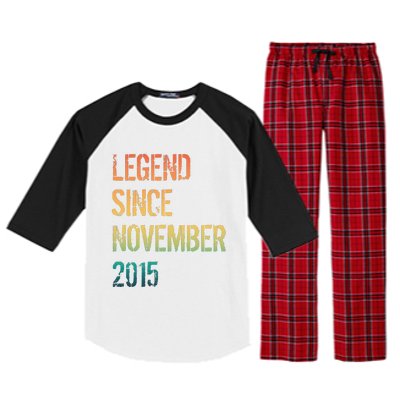 9th Birthday Legend Born November 2015 Raglan Sleeve Pajama Set