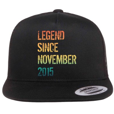 9th Birthday Legend Born November 2015 Flat Bill Trucker Hat