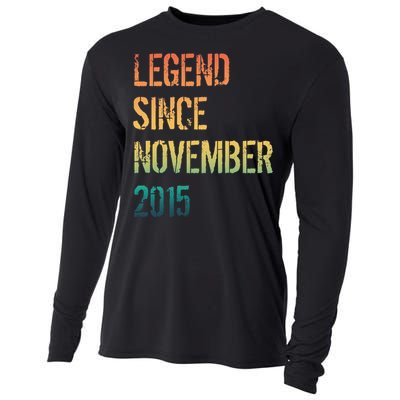 9th Birthday Legend Born November 2015 Cooling Performance Long Sleeve Crew