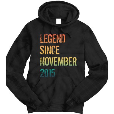 9th Birthday Legend Born November 2015 Tie Dye Hoodie