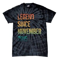 9th Birthday Legend Born November 2015 Tie-Dye T-Shirt