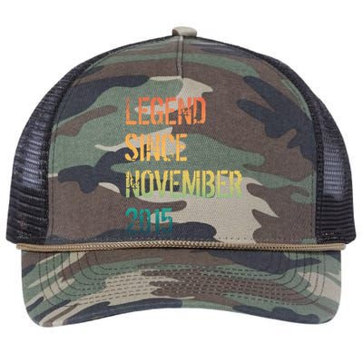 9th Birthday Legend Born November 2015 Retro Rope Trucker Hat Cap