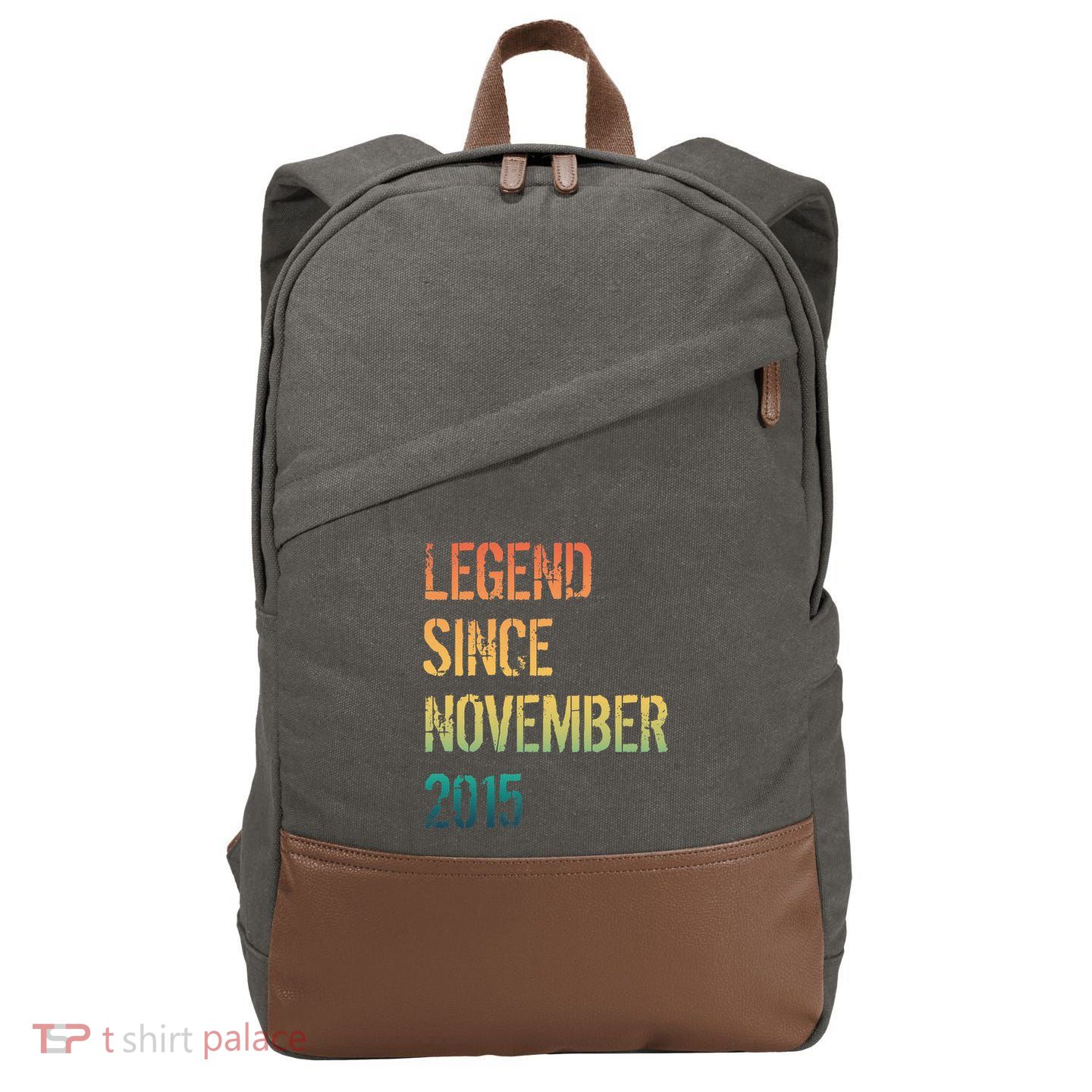 9th Birthday Legend Born November 2015 Cotton Canvas Backpack