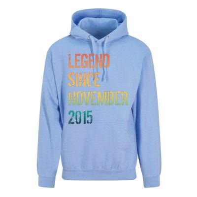 9th Birthday Legend Born November 2015 Unisex Surf Hoodie