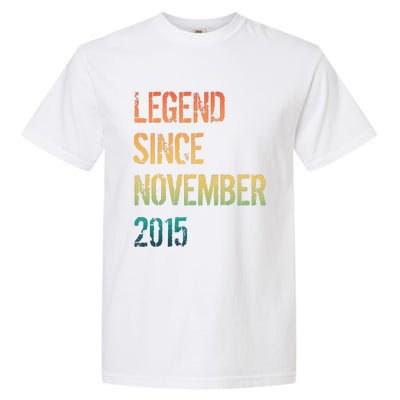 9th Birthday Legend Born November 2015 Garment-Dyed Heavyweight T-Shirt