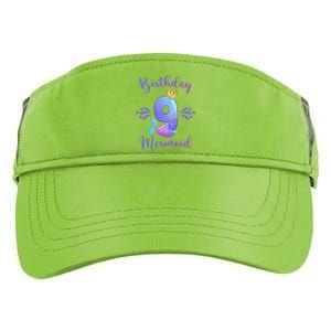 9th Birthday Mermaid Birthday Party 9 Years Old Fish Adult Drive Performance Visor