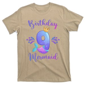 9th Birthday Mermaid Birthday Party 9 Years Old Fish T-Shirt