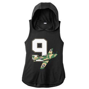 9th Birthday Military Plane Aircraft Fighter 9 Year Old Ladies PosiCharge Tri-Blend Wicking Draft Hoodie Tank