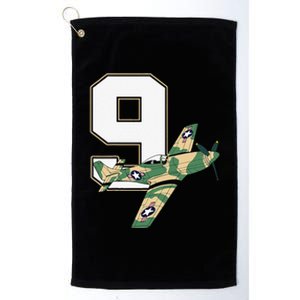 9th Birthday Military Plane Aircraft Fighter 9 Year Old Platinum Collection Golf Towel