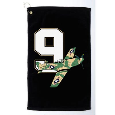 9th Birthday Military Plane Aircraft Fighter 9 Year Old Platinum Collection Golf Towel