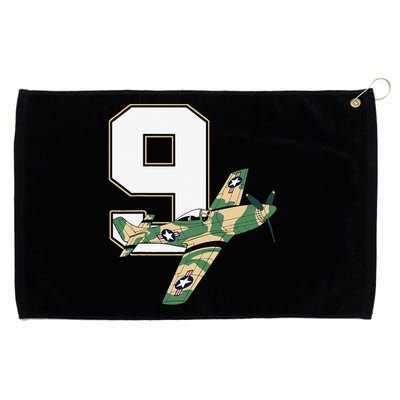 9th Birthday Military Plane Aircraft Fighter 9 Year Old Grommeted Golf Towel