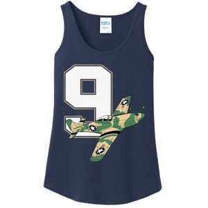 9th Birthday Military Plane Aircraft Fighter 9 Year Old Ladies Essential Tank