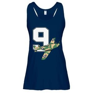 9th Birthday Military Plane Aircraft Fighter 9 Year Old Ladies Essential Flowy Tank